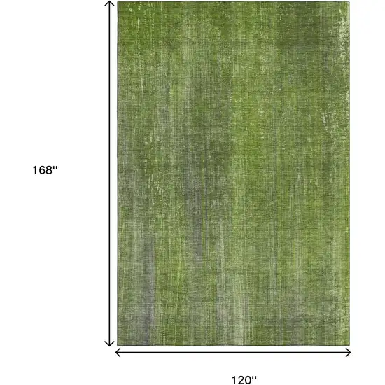 Green And Gray Striped Washable Area Rug With UV Protection Photo 7