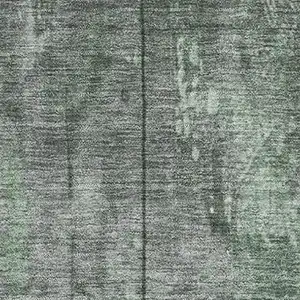 Photo of Green And Gray Striped Washable Area Rug With UV Protection