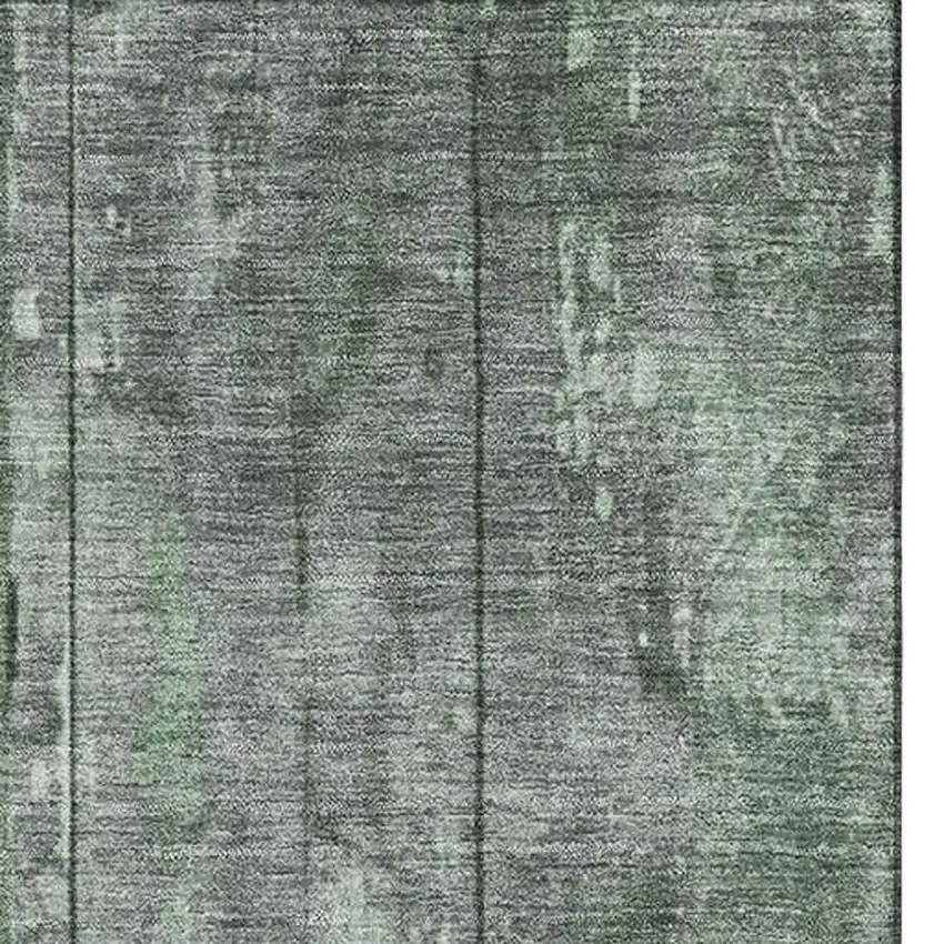 Green And Gray Striped Washable Area Rug With UV Protection Photo 3