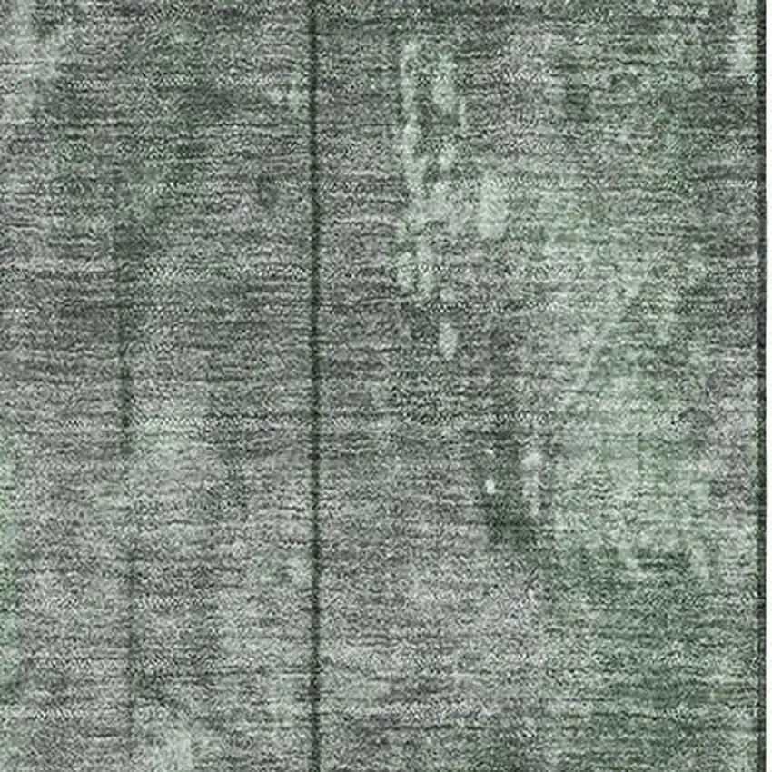 Green And Gray Striped Washable Area Rug With UV Protection Photo 2