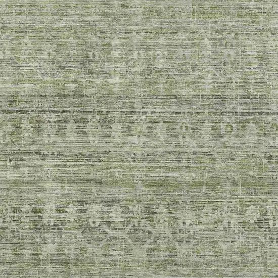 Green And Gray Striped Washable Area Rug With UV Protection Photo 2