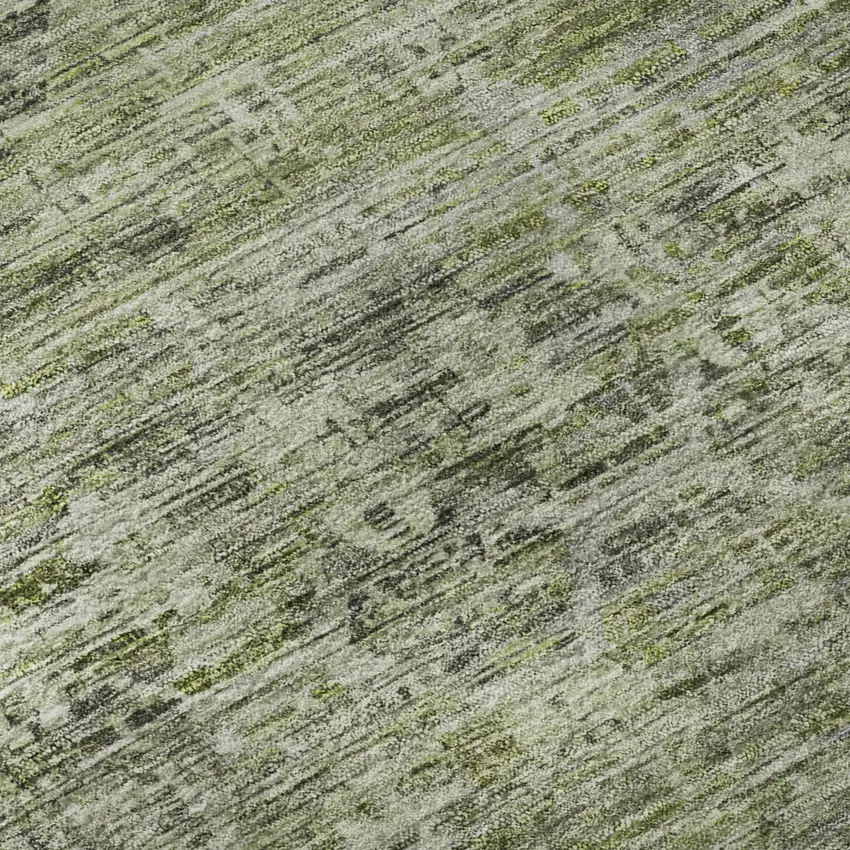 Green And Gray Striped Washable Area Rug With UV Protection Photo 8