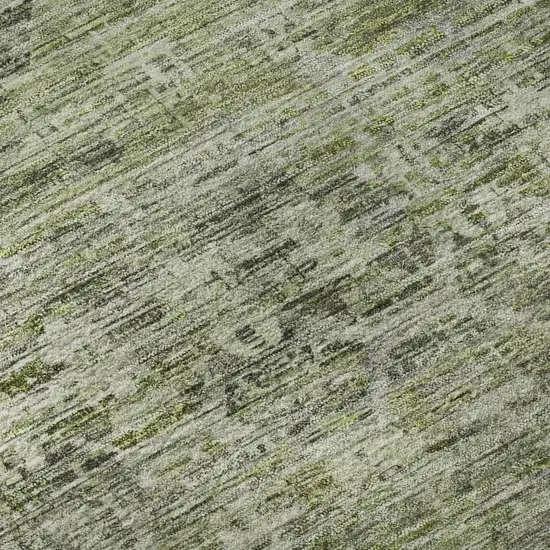 Green And Gray Striped Washable Area Rug With UV Protection Photo 9