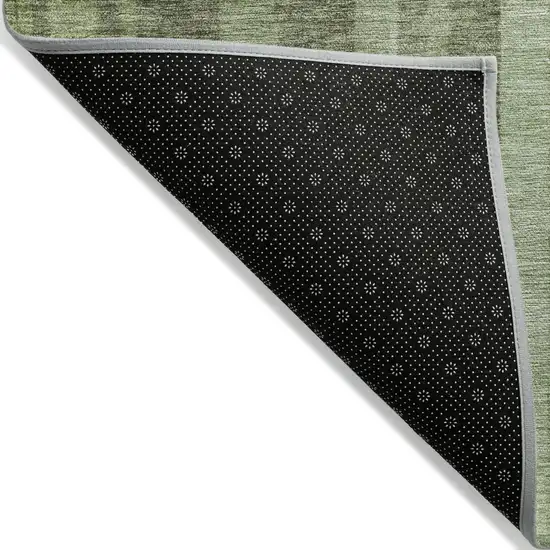 Green And Gray Striped Washable Indoor Outdoor Area Rug Photo 3