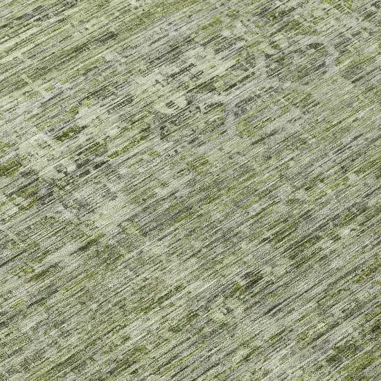 Green And Gray Striped Washable Indoor Outdoor Area Rug Photo 8