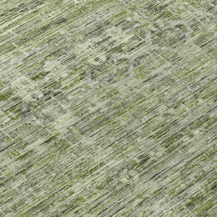 Green And Gray Striped Washable Indoor Outdoor Area Rug Photo 8
