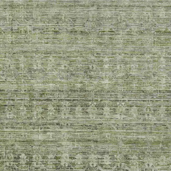 Green And Gray Striped Washable Indoor Outdoor Area Rug Photo 7