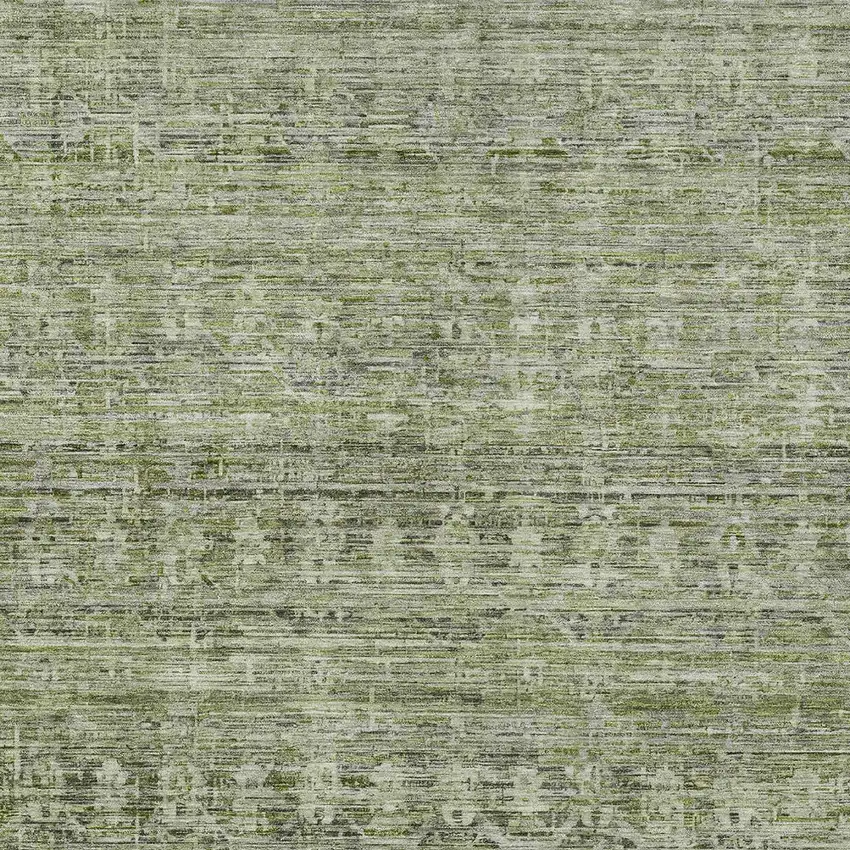 Green And Gray Striped Washable Indoor Outdoor Area Rug Photo 7