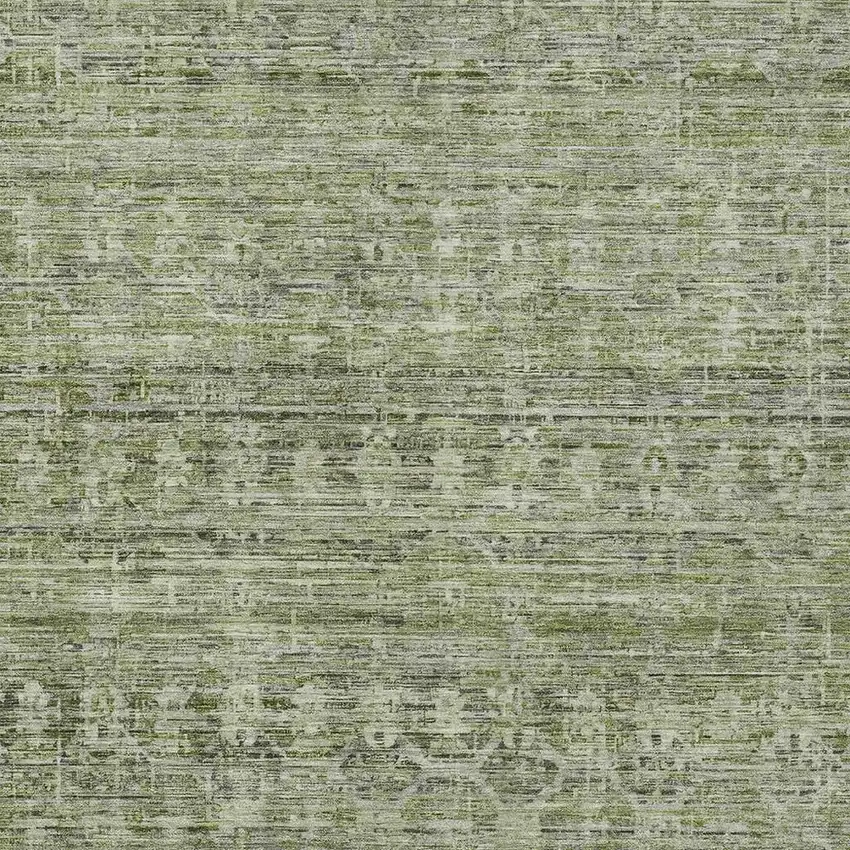 Green And Gray Striped Washable Indoor Outdoor Area Rug Photo 4