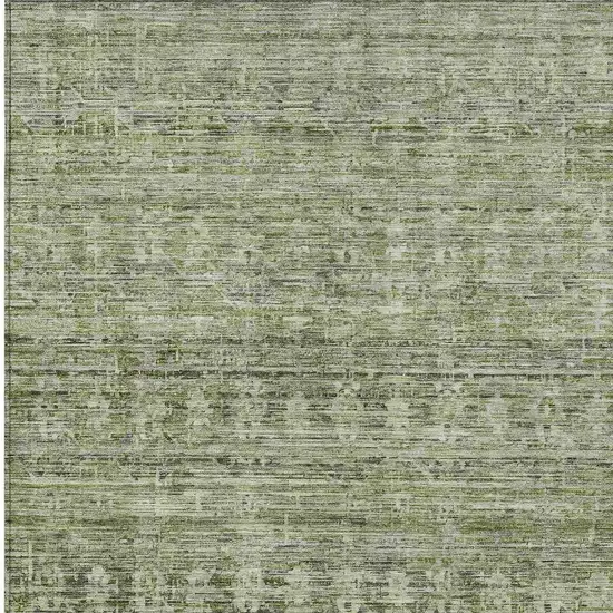 Green And Gray Striped Washable Indoor Outdoor Area Rug Photo 4