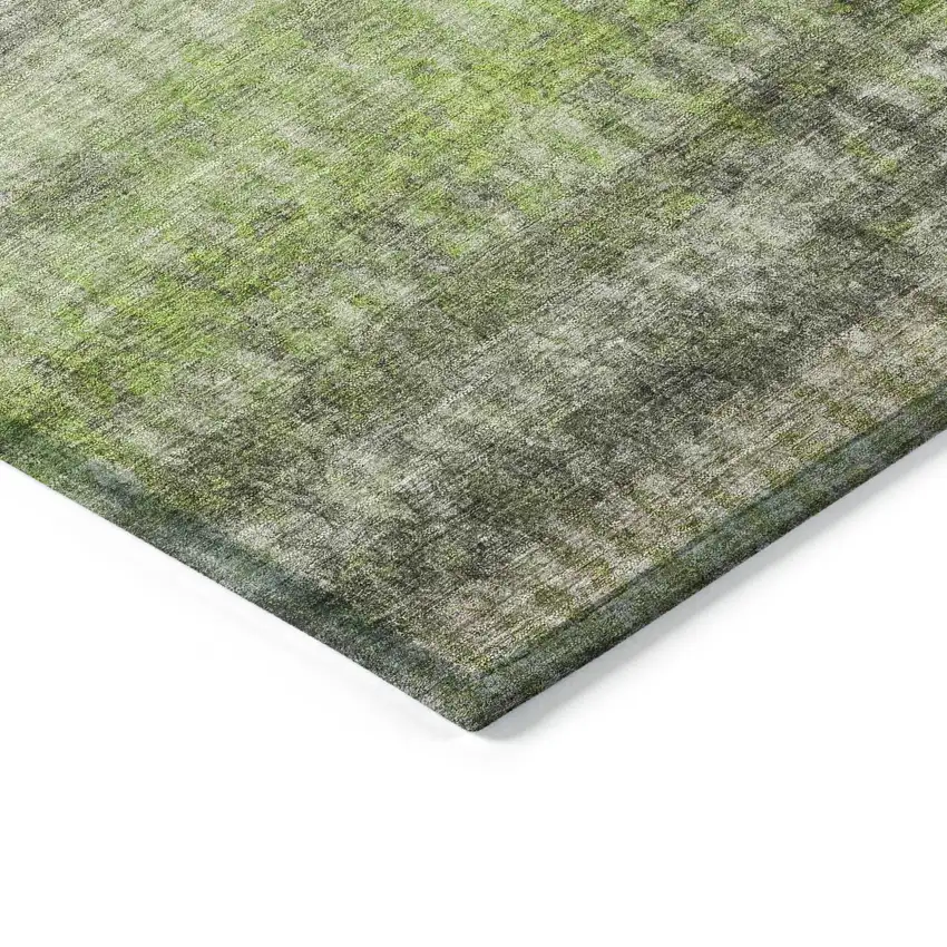 Green And Gray Striped Washable Indoor Outdoor Area Rug Photo 6