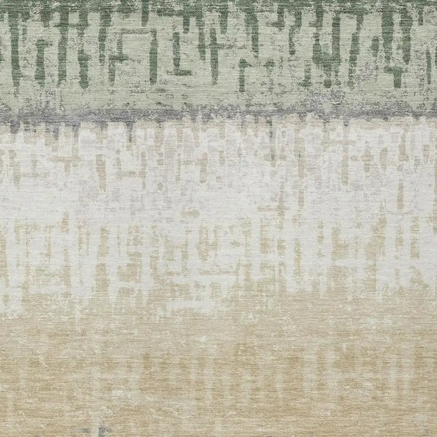 Green And Gray Striped Washable Indoor Outdoor Area Rug Photo 3