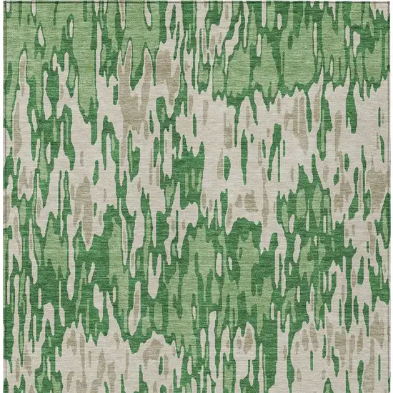 Green And Gray Striped Washable Indoor Outdoor Area Rug Photo 5