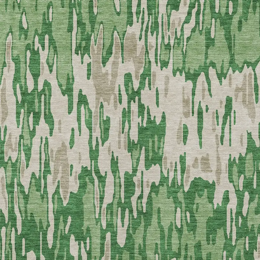 Green And Gray Striped Washable Indoor Outdoor Area Rug Photo 5