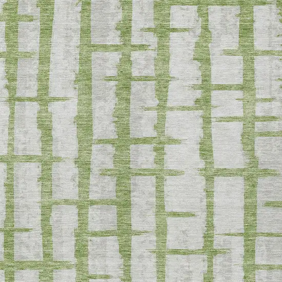 Green And Gray Striped Washable Indoor Outdoor Area Rug Photo 6