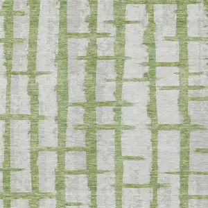 Photo of Green And Gray Striped Washable Indoor Outdoor Area Rug