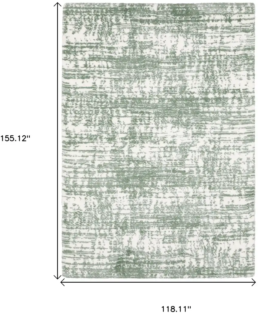 Green And Ivory Abstract Area Rug Photo 3