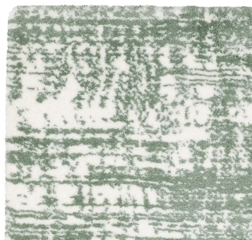 Green And Ivory Abstract Area Rug Photo 8