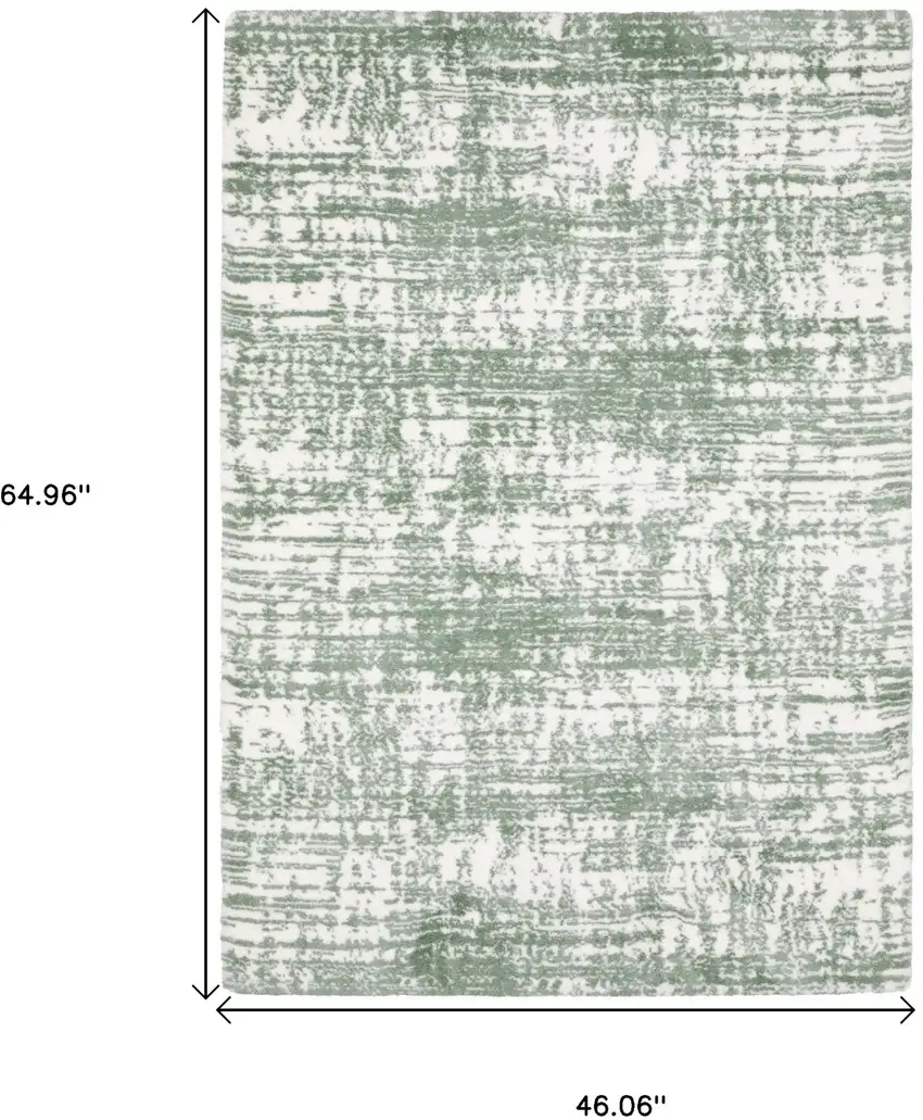 Green And Ivory Abstract Area Rug Photo 3