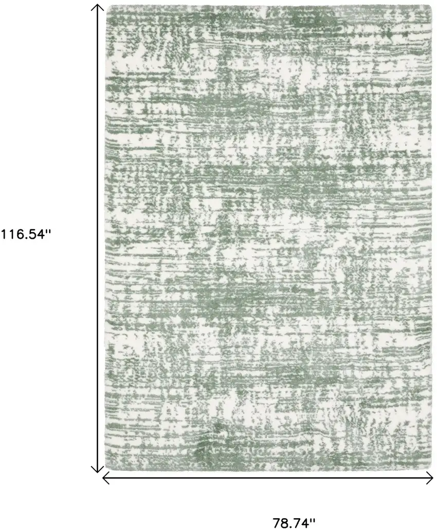 Green And Ivory Abstract Area Rug Photo 3