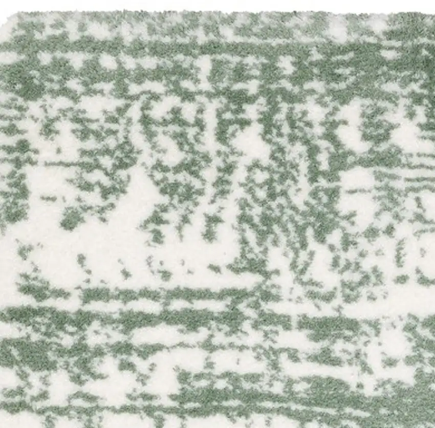 Green And Ivory Abstract Area Rug Photo 7