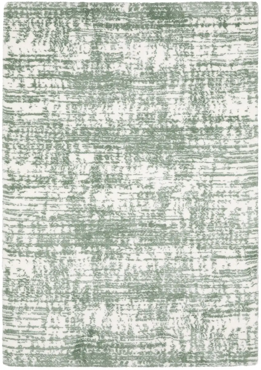 Green And Ivory Abstract Area Rug Photo 2