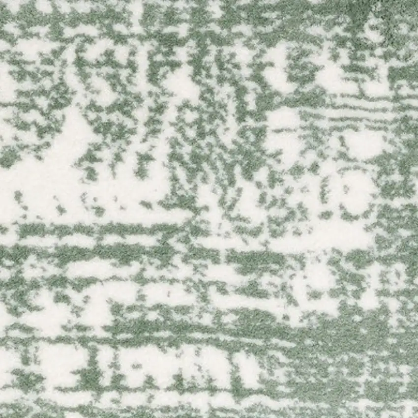 Green And Ivory Abstract Area Rug Photo 8