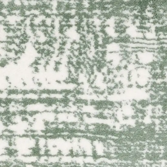 Green And Ivory Abstract Area Rug Photo 8