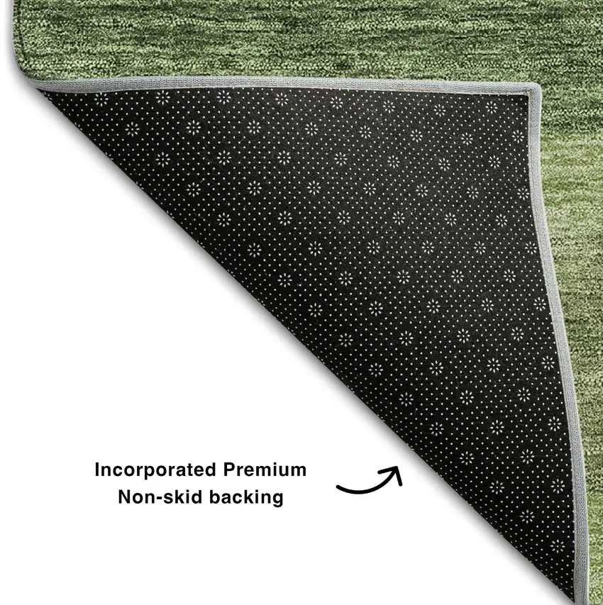 Green And Ivory Abstract Geometric Washable Area Rug With UV Protection Photo 6