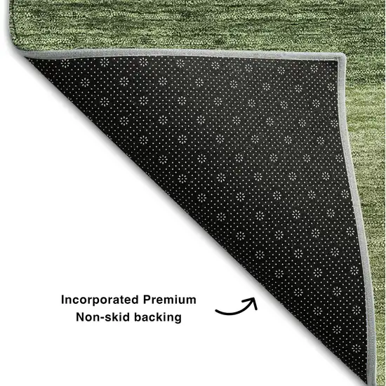 Green And Ivory Abstract Geometric Washable Area Rug With UV Protection Photo 6