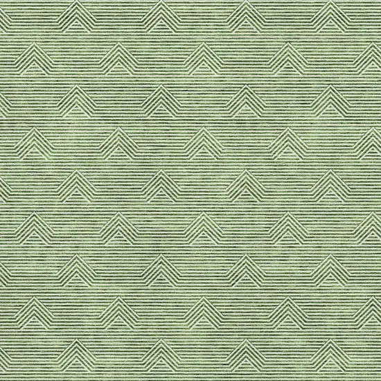 Green And Ivory Abstract Geometric Washable Area Rug With UV Protection Photo 3