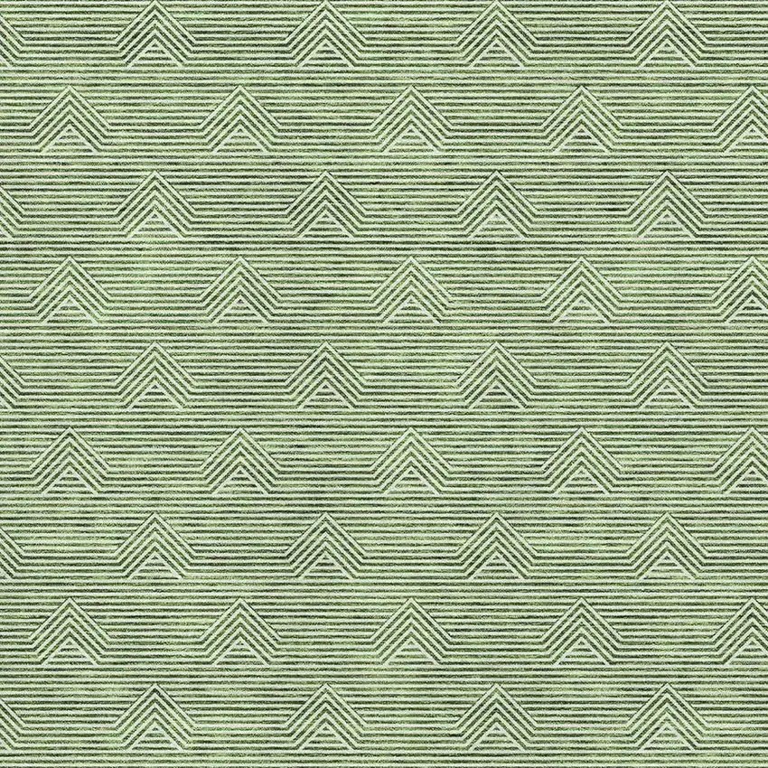 Green And Ivory Abstract Geometric Washable Area Rug With UV Protection Photo 3