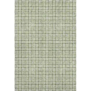 Photo of Green And Ivory Abstract Geometric Washable Area Rug With UV Protection