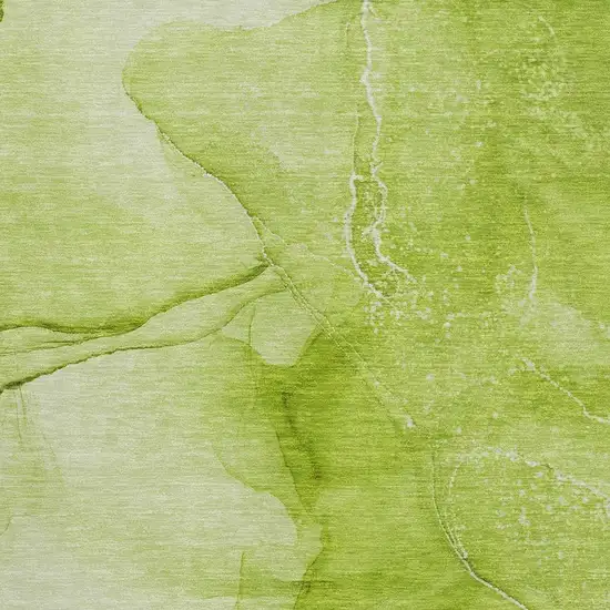 Green And Ivory Abstract Washable Area Rug With UV Protection Photo 3