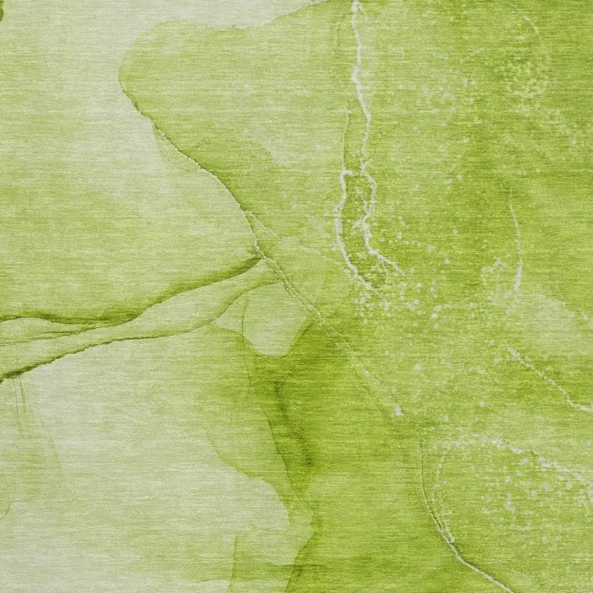Green And Ivory Abstract Washable Area Rug With UV Protection Photo 3