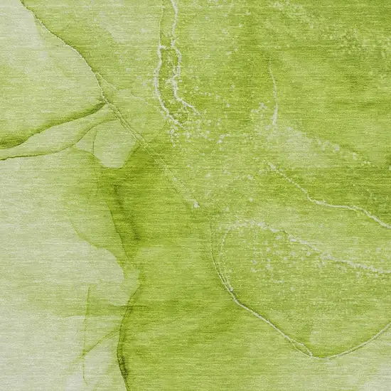 Green And Ivory Abstract Washable Area Rug With UV Protection Photo 3