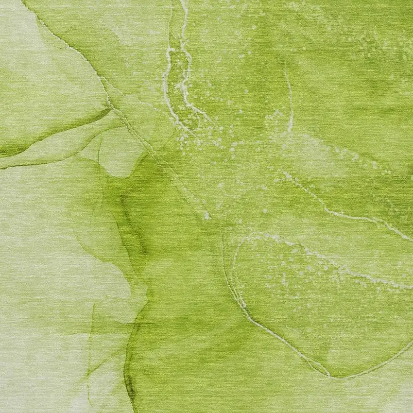 Green And Ivory Abstract Washable Area Rug With UV Protection Photo 3