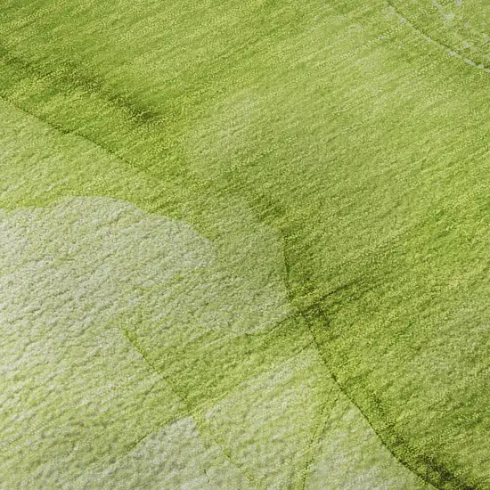 Green And Ivory Abstract Washable Area Rug With UV Protection Photo 9