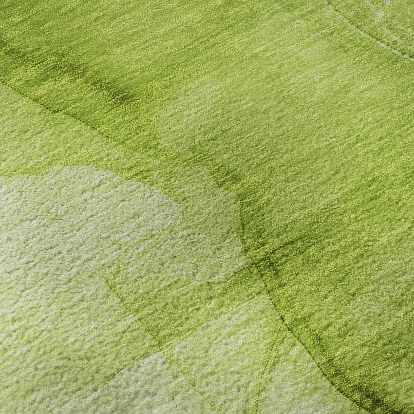 Green And Ivory Abstract Washable Area Rug With UV Protection Photo 9