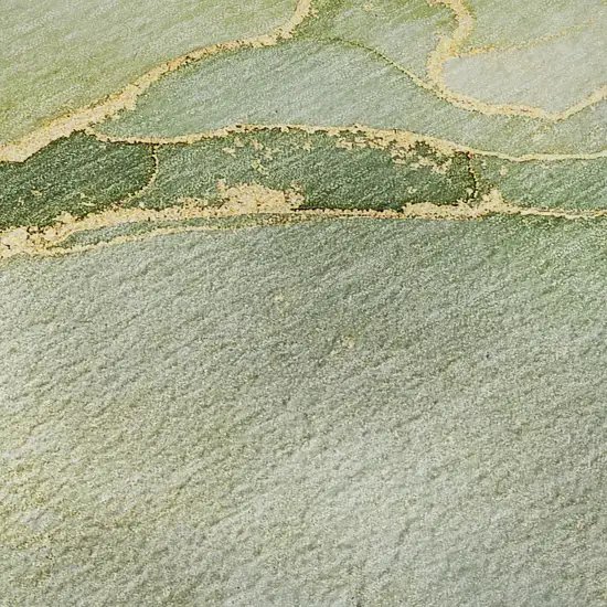 Green And Ivory Abstract Washable Area Rug With UV Protection Photo 3