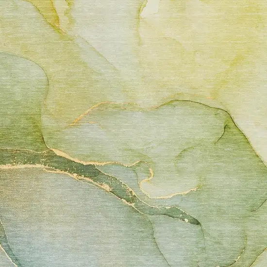 Green And Ivory Abstract Washable Area Rug With UV Protection Photo 5