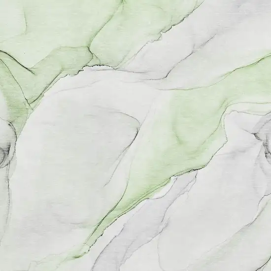 Green And Ivory Abstract Washable Area Rug With UV Protection Photo 4