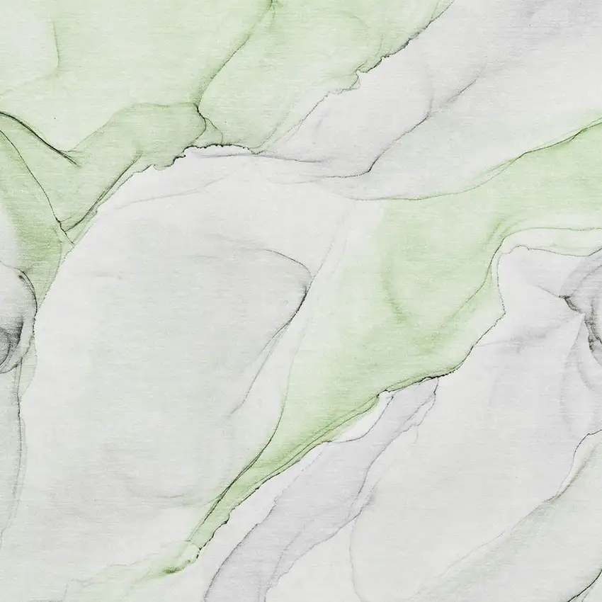 Green And Ivory Abstract Washable Area Rug With UV Protection Photo 4