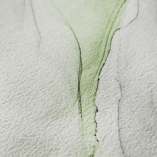 Green And Ivory Abstract Washable Area Rug With UV Protection Photo 3