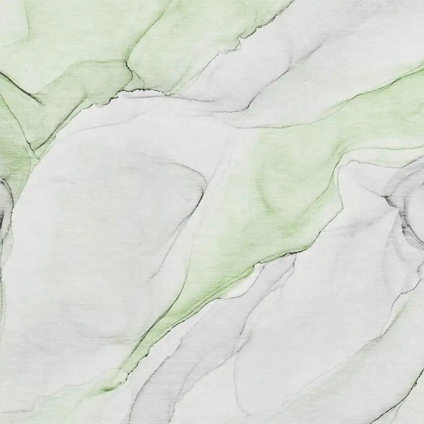 Green And Ivory Abstract Washable Area Rug With UV Protection Photo 3