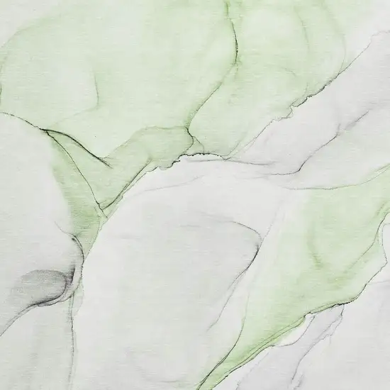 Green And Ivory Abstract Washable Area Rug With UV Protection Photo 3