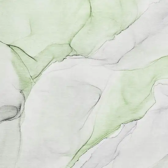 Green And Ivory Abstract Washable Area Rug With UV Protection Photo 3