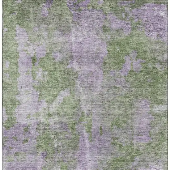 Green And Ivory Abstract Washable Area Rug With UV Protection Photo 4