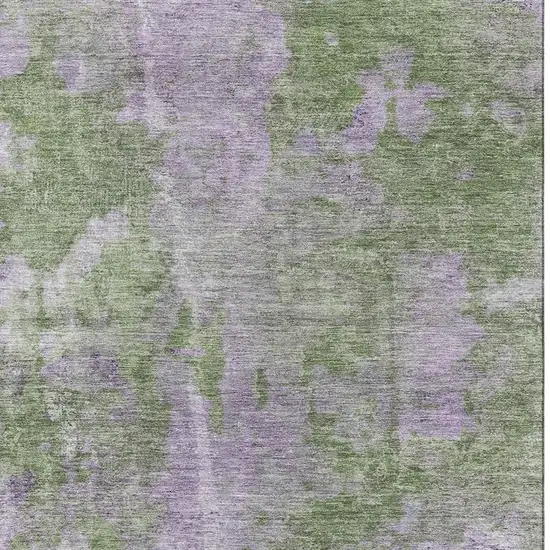 Green And Ivory Abstract Washable Area Rug With UV Protection Photo 3