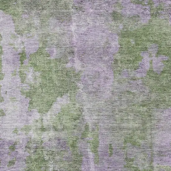 Green And Ivory Abstract Washable Area Rug With UV Protection Photo 3